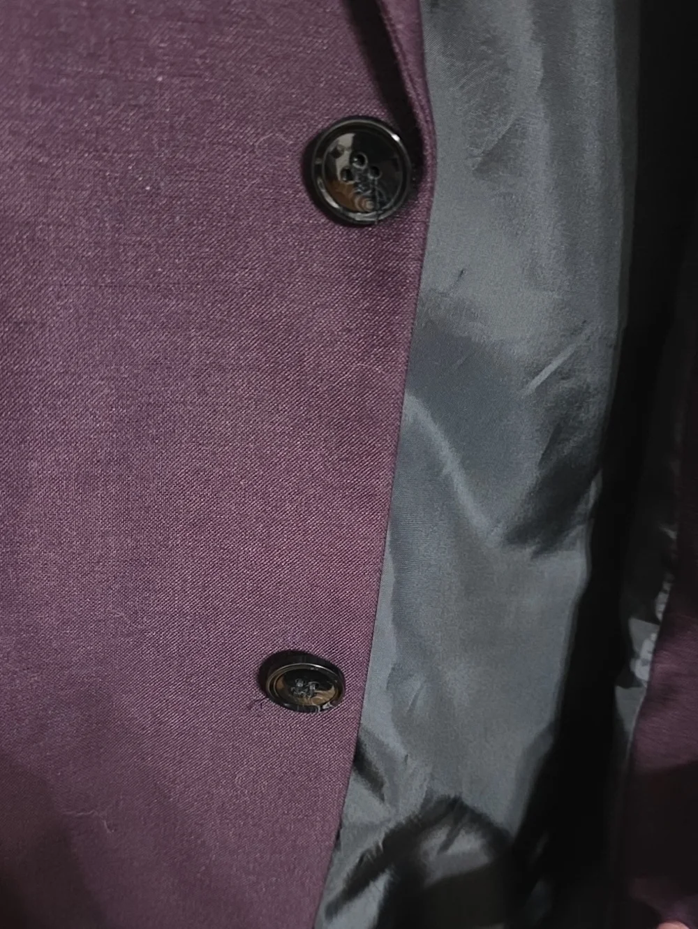 H & M Skinny Fit Mens Burgundy Single-Breasted Blazer Classic Stulush Sz 46R EUC